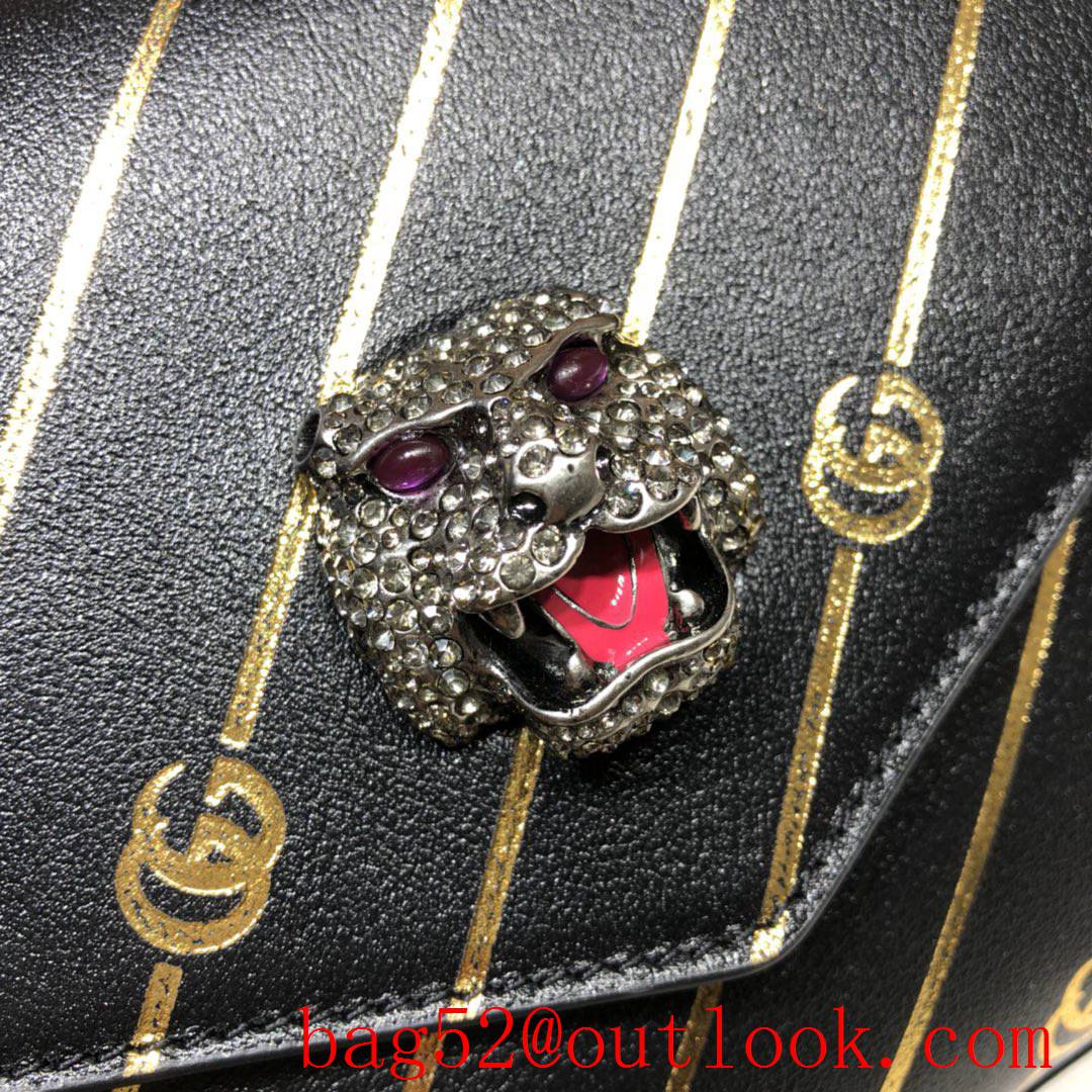 Gucci GG black v red calfskin Shoulder Bag