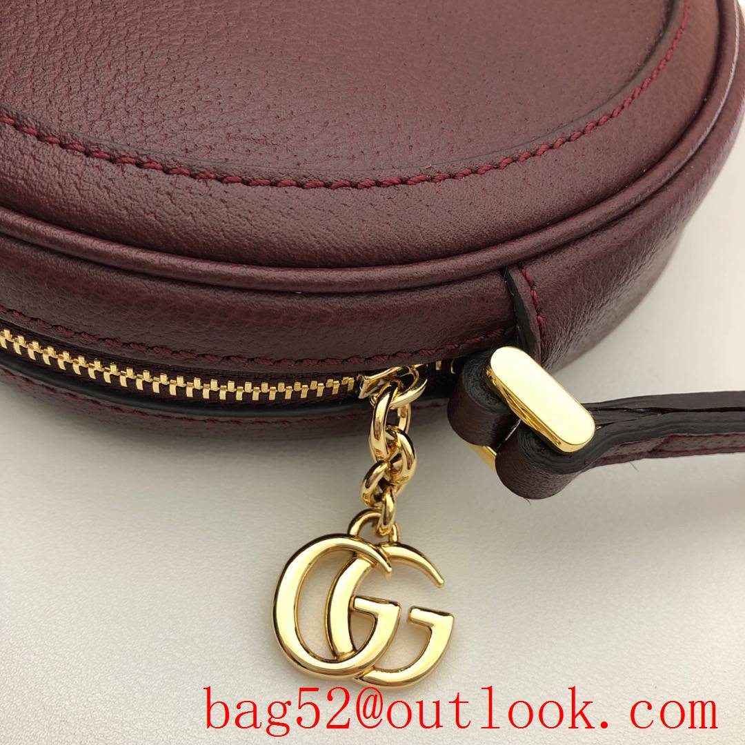 Gucci GG Ophidia Mini real leather wine Shoulder Bag