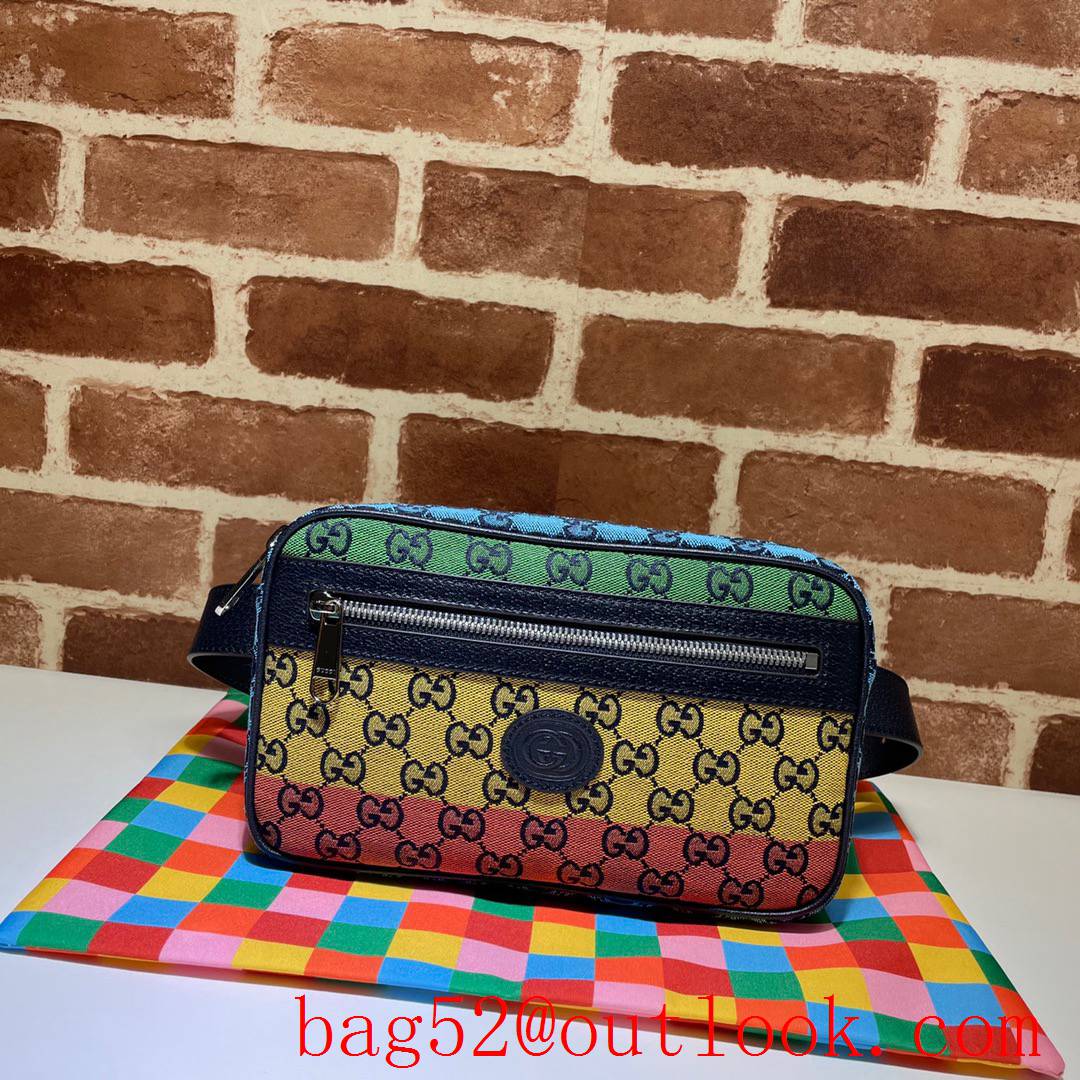 Gucci GG Signature Small tri-color Zipper Belt Bag