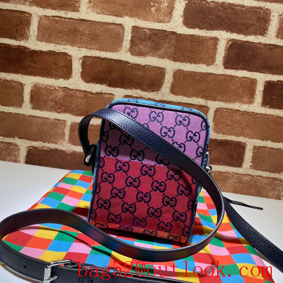 Gucci GG Signature men mini tri-color Crossbody shoulder Bag 