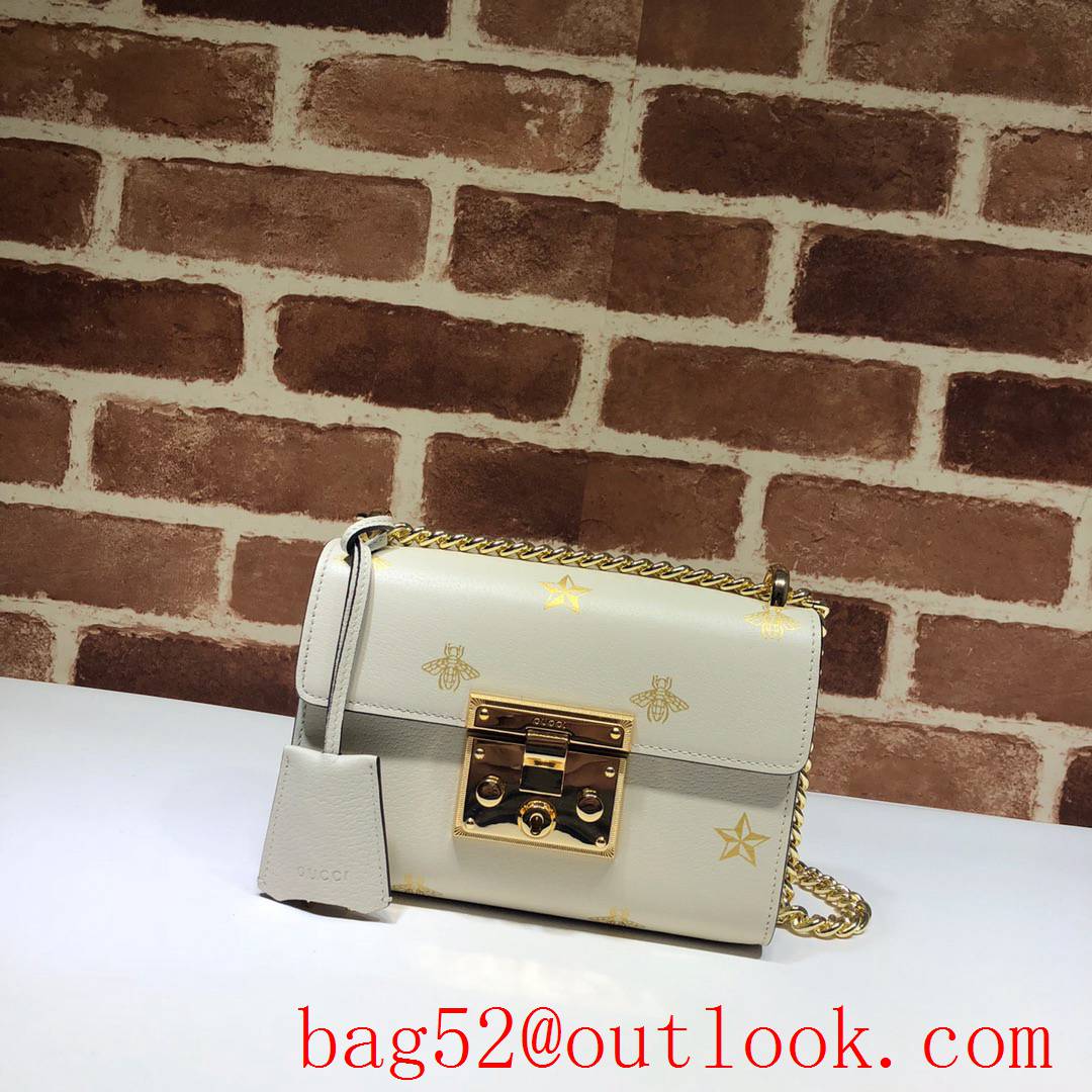 Gucci Padlock small cream Bee Star chain Shoulder Bag