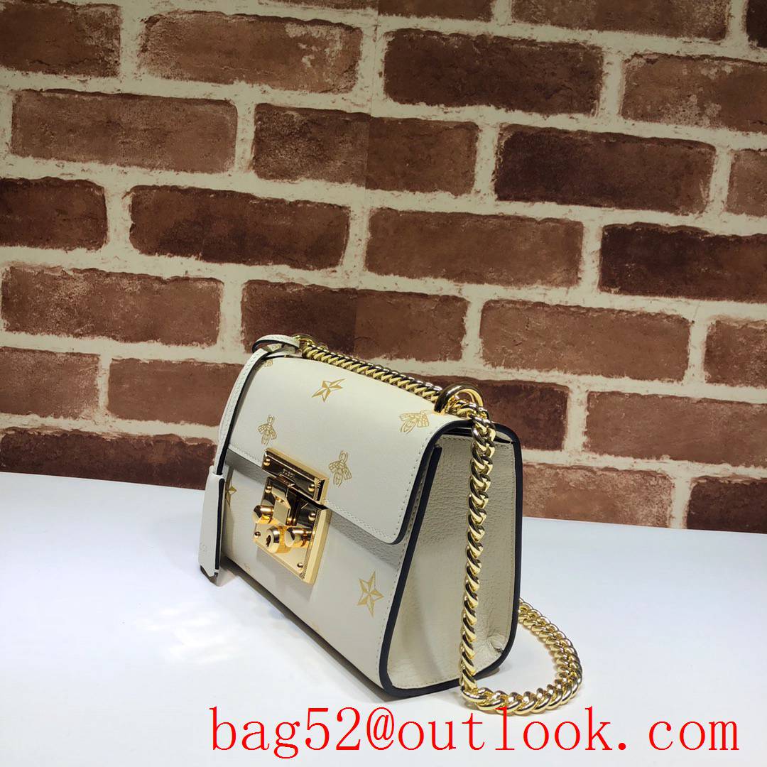 Gucci Padlock small cream Bee Star chain Shoulder Bag