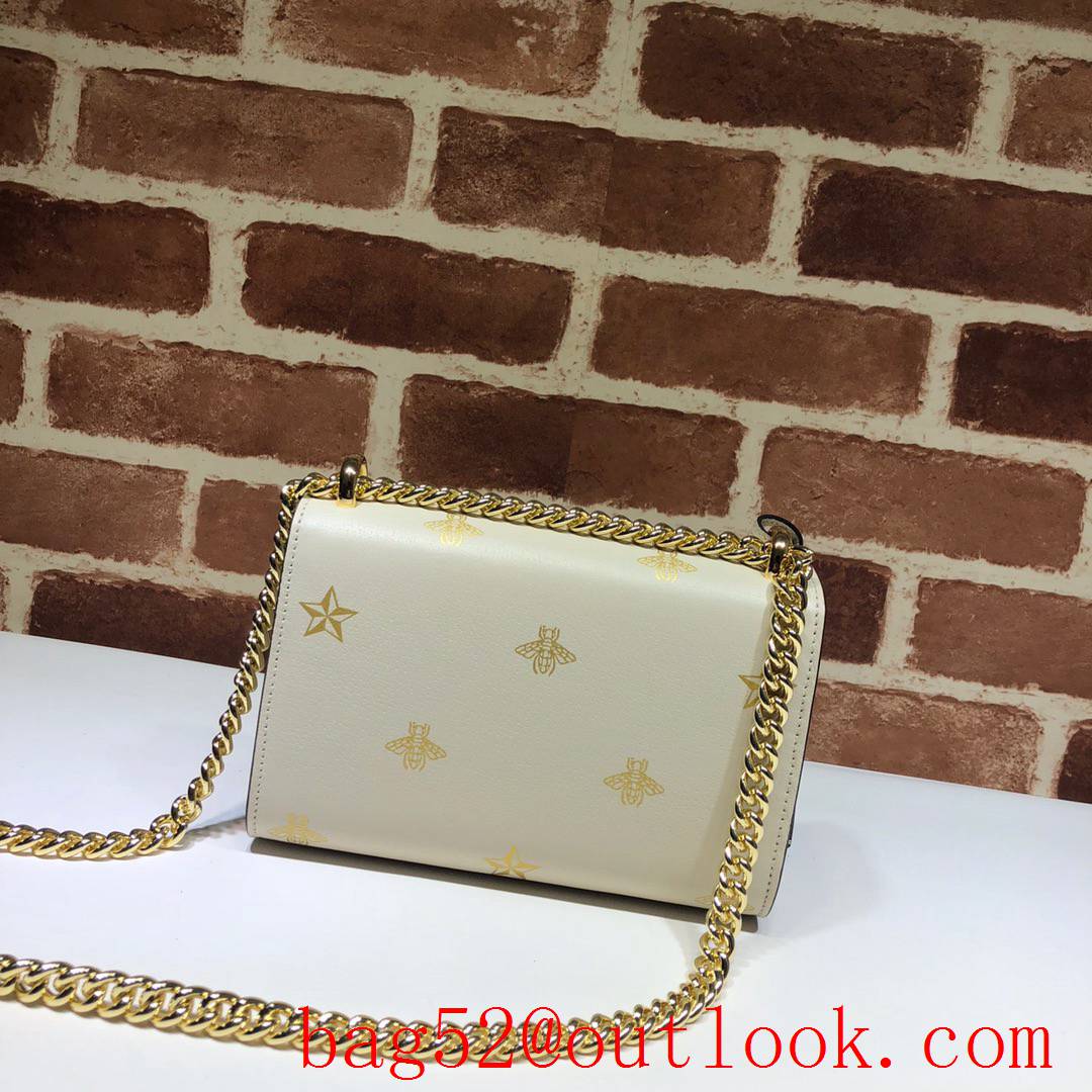 Gucci Padlock small cream Bee Star chain Shoulder Bag