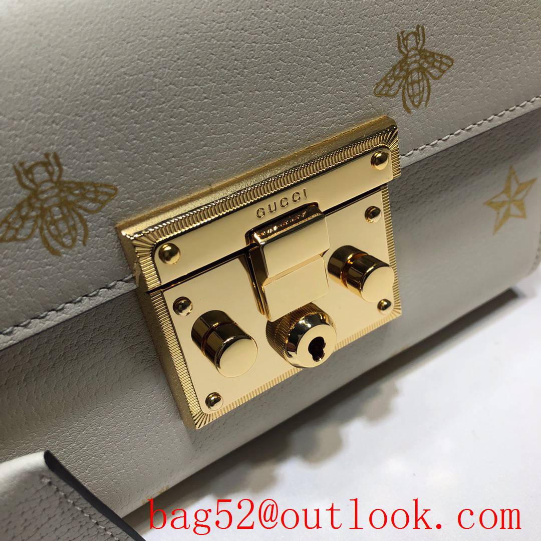 Gucci Padlock small cream Bee Star chain Shoulder Bag