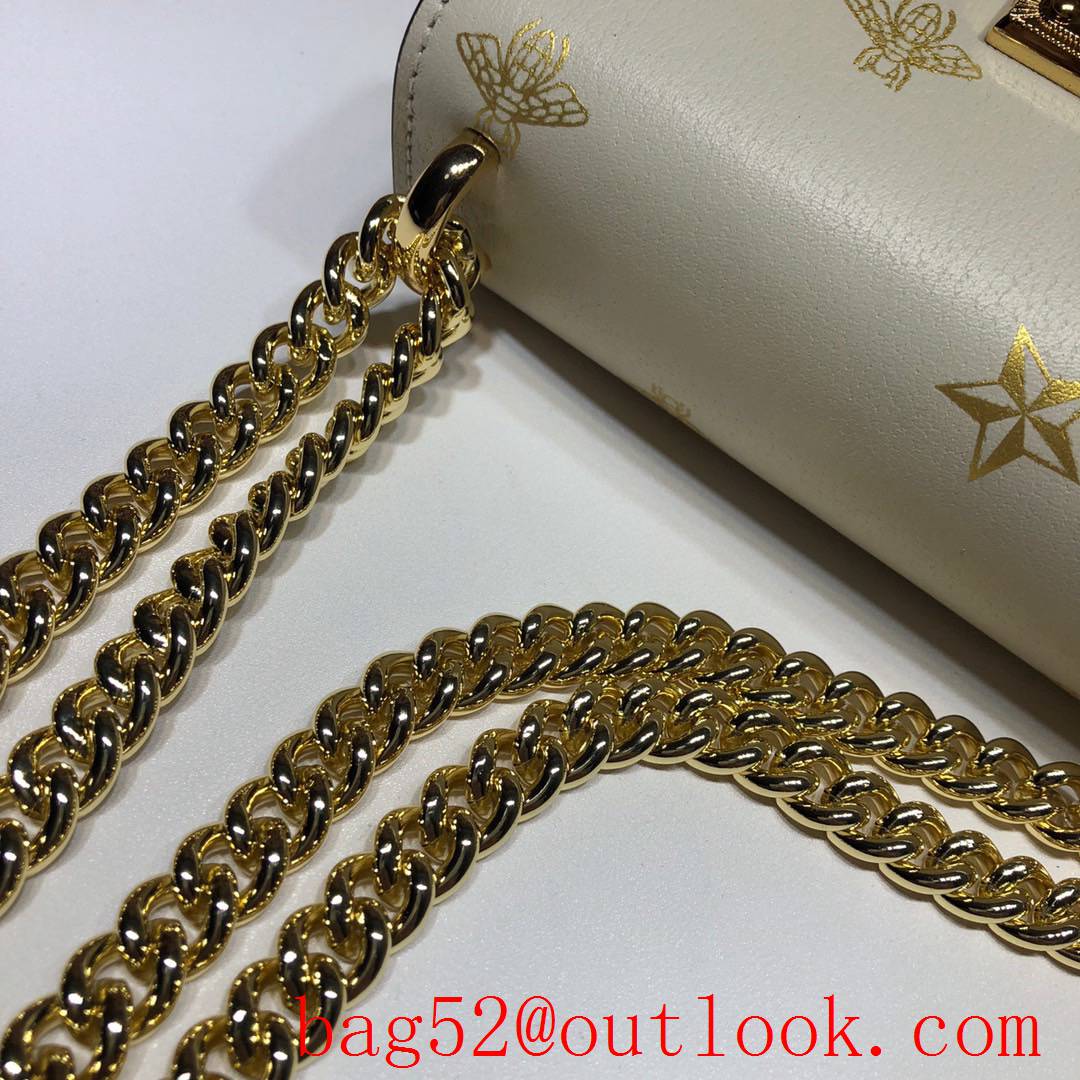 Gucci Padlock small cream Bee Star chain Shoulder Bag