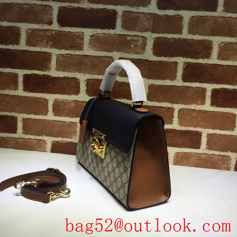 Gucci Padlock GG Supreme black Shoulder tote Bag 