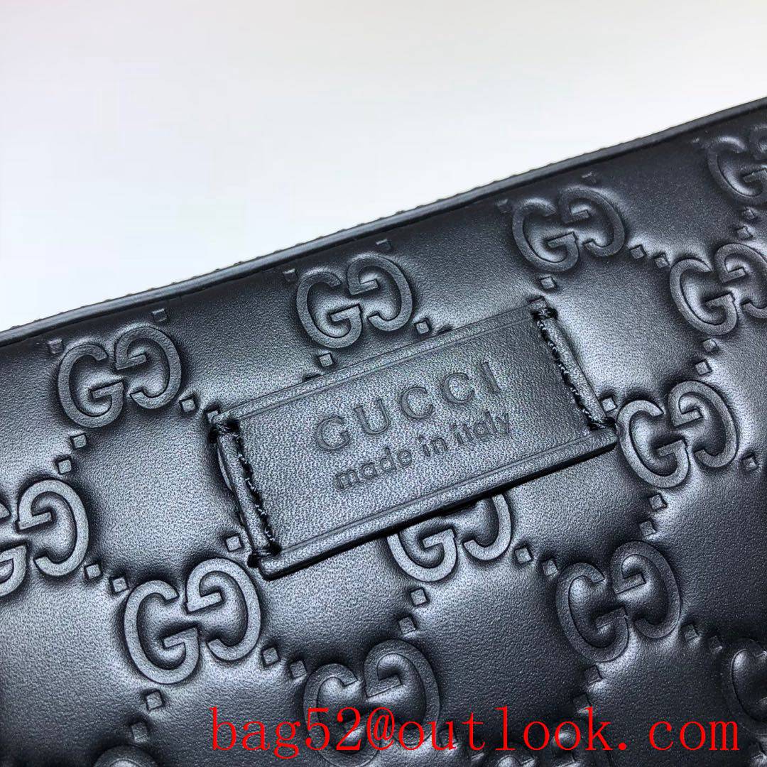 Gucci GG Supreme Men large black leather Clutch Bag Purse 