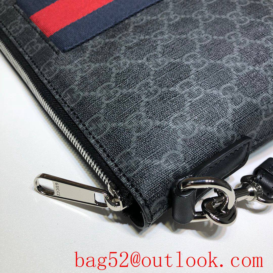 Gucci GG Supreme Ophidia Men gray large Clutch Bag Purse