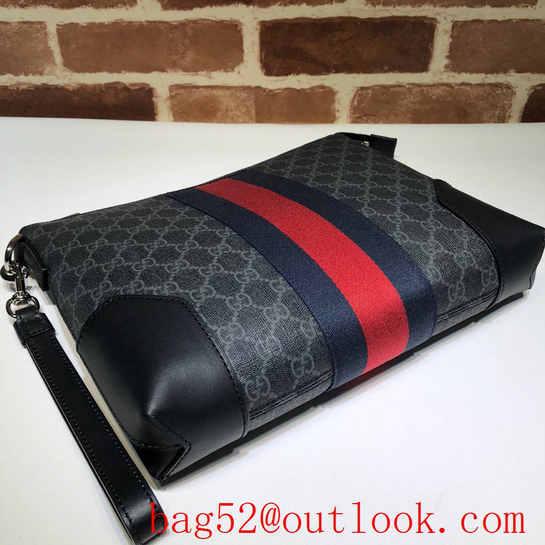 Gucci GG Supreme Ophidia Men gray large Clutch Bag Purse