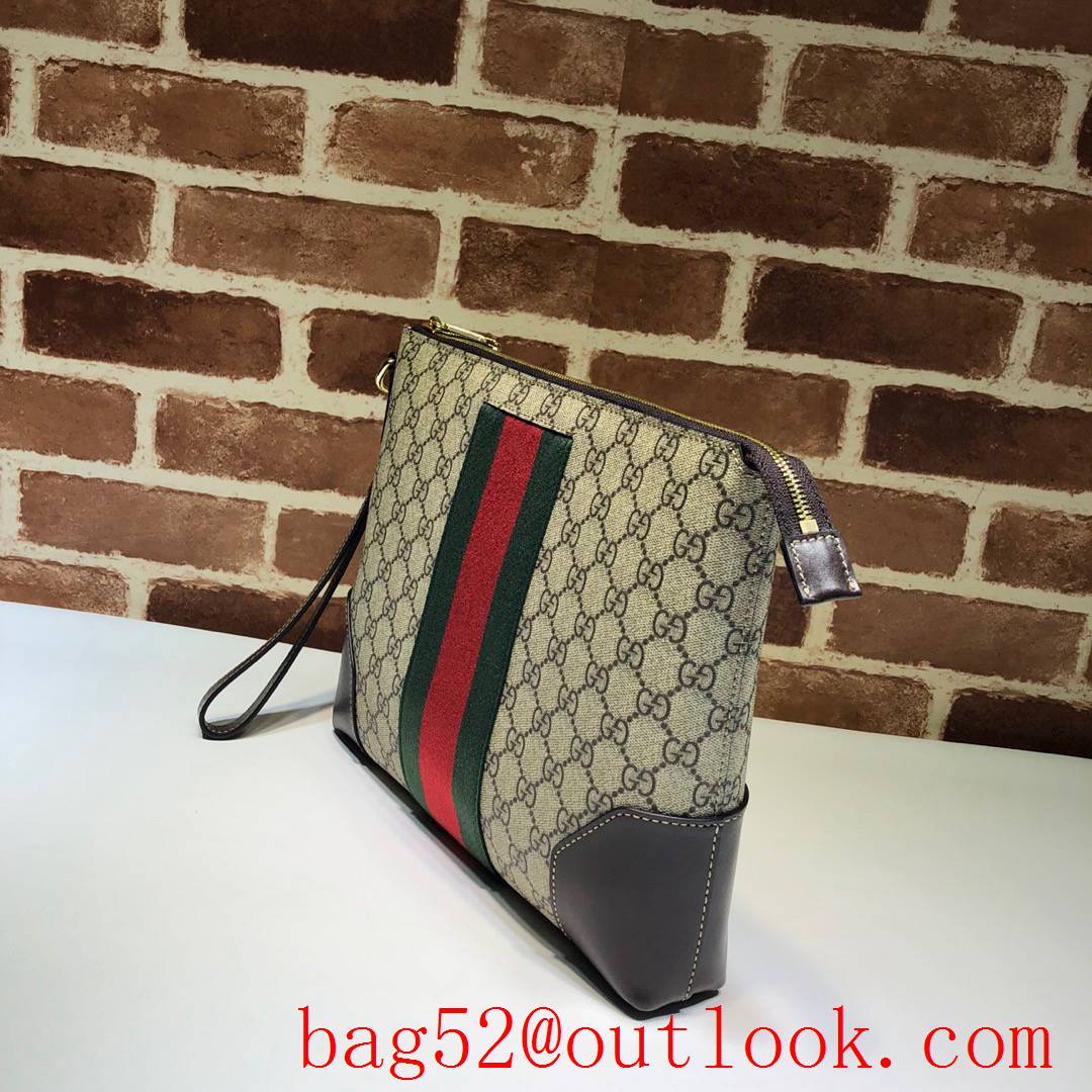 Gucci GG Supreme Ophidia Men beige large Clutch Bag Purse