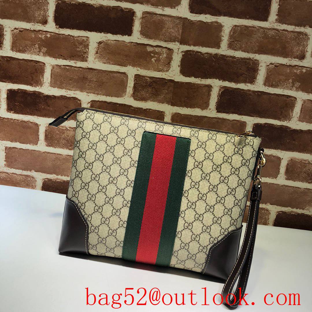 Gucci GG Supreme Ophidia Men beige large Clutch Bag Purse