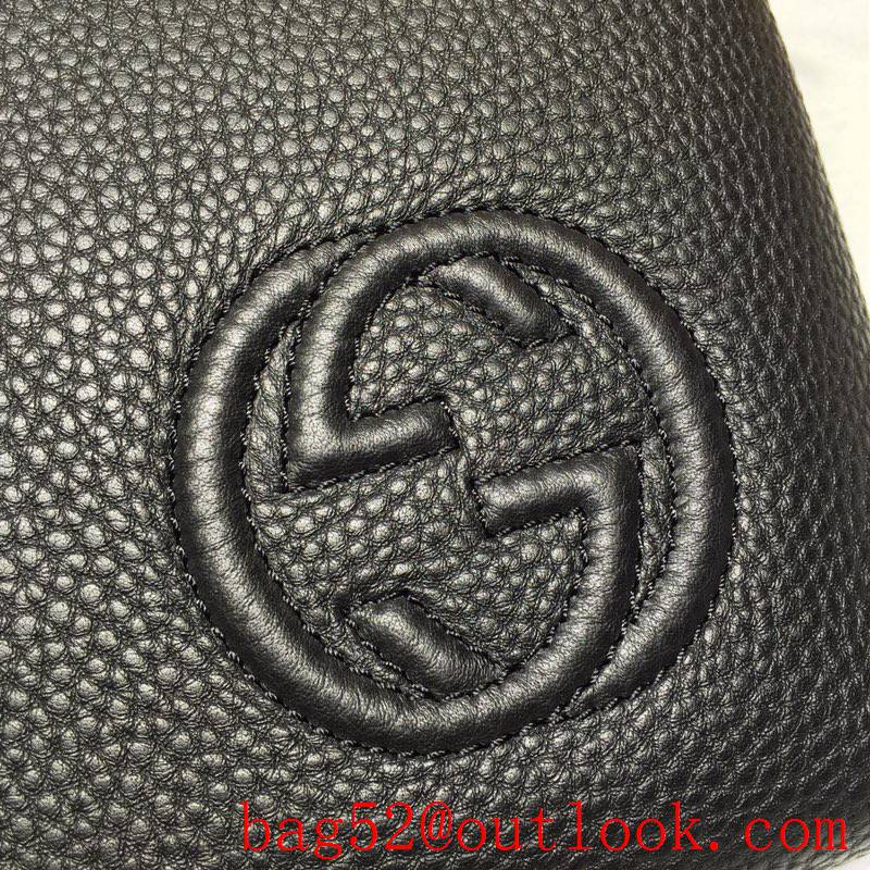 Gucci GG Grained Leather Men black large soho Clutch Bag Purse