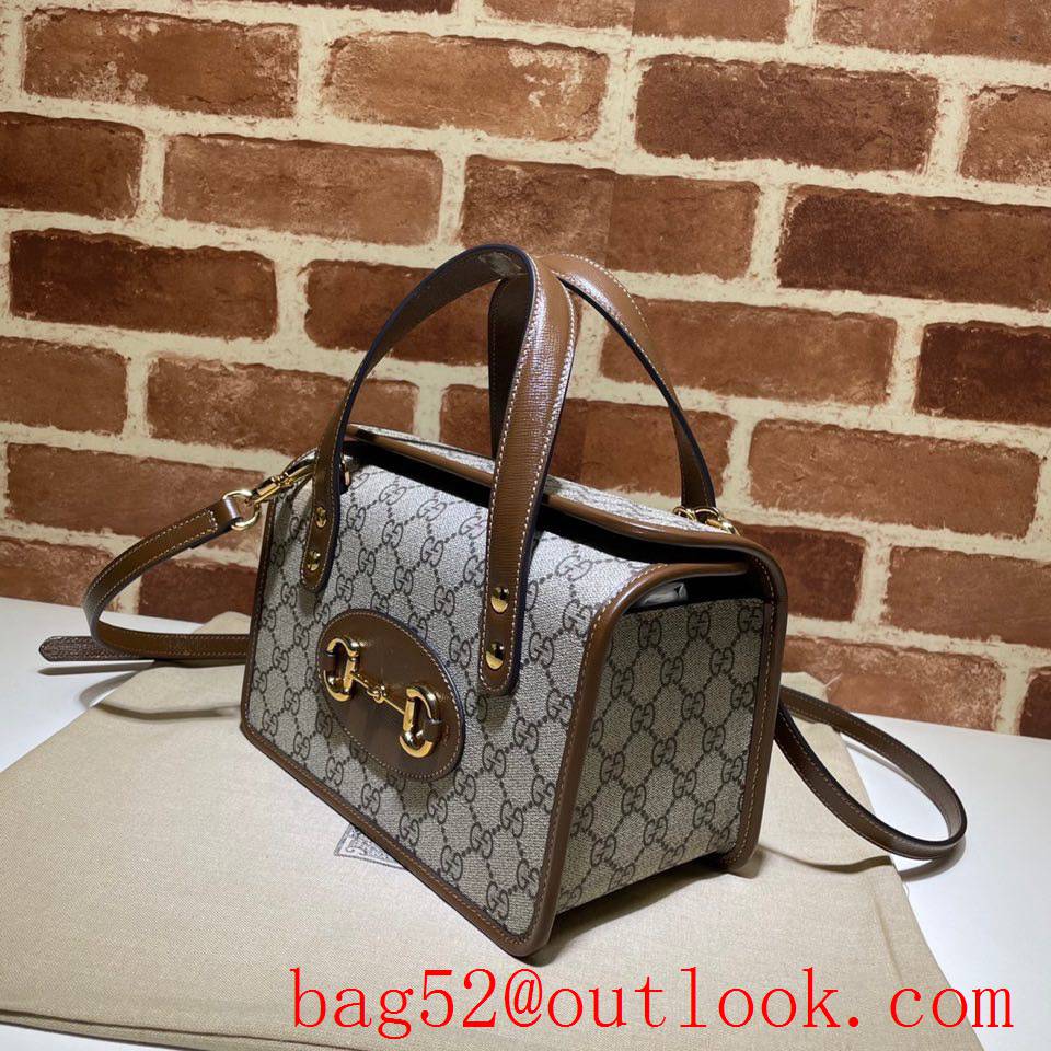 Gucci GG Supreme Horsebit brown Shoulder tote Bag 