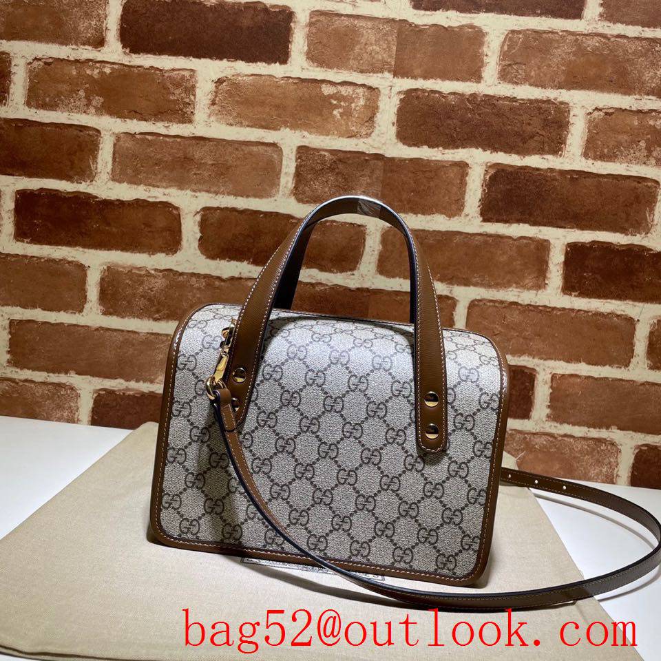 Gucci GG Supreme Horsebit brown Shoulder tote Bag 