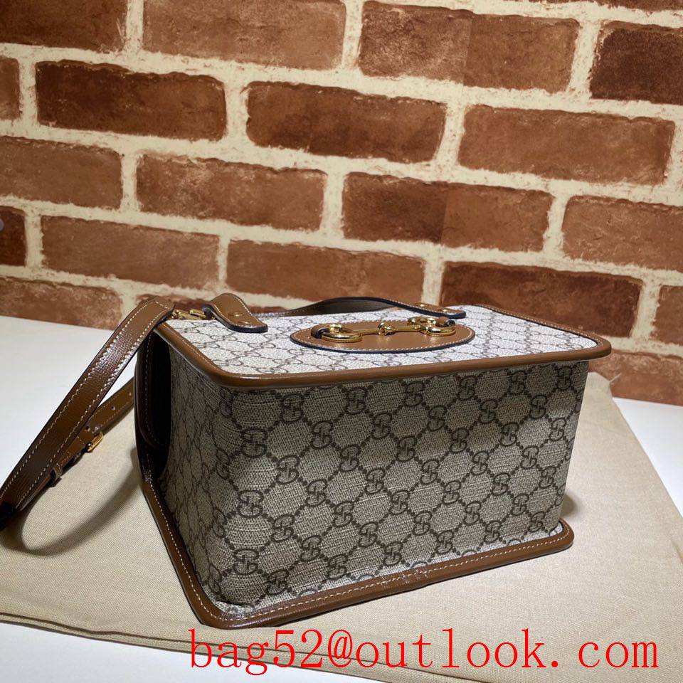 Gucci GG Supreme Horsebit brown Shoulder tote Bag 