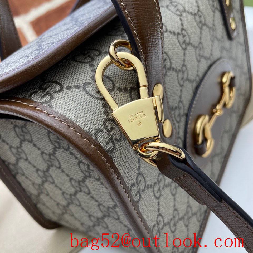 Gucci GG Supreme Horsebit brown Shoulder tote Bag 