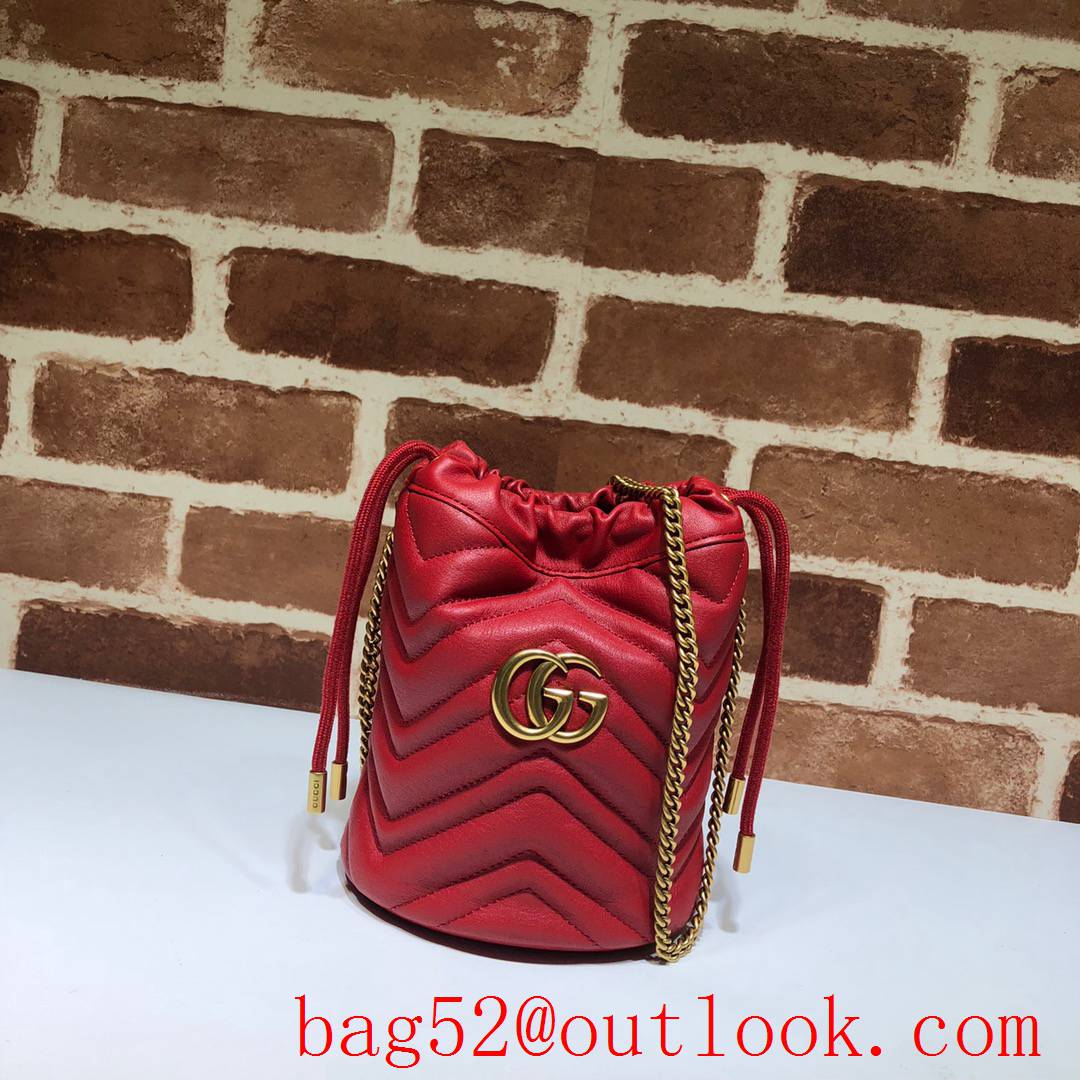 Gucci GG Marmont mini red calfskin Bucket Bag