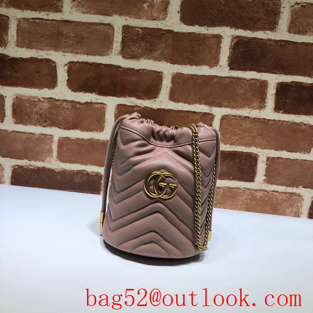 Gucci GG Marmont mini nude calfskin Bucket Bag