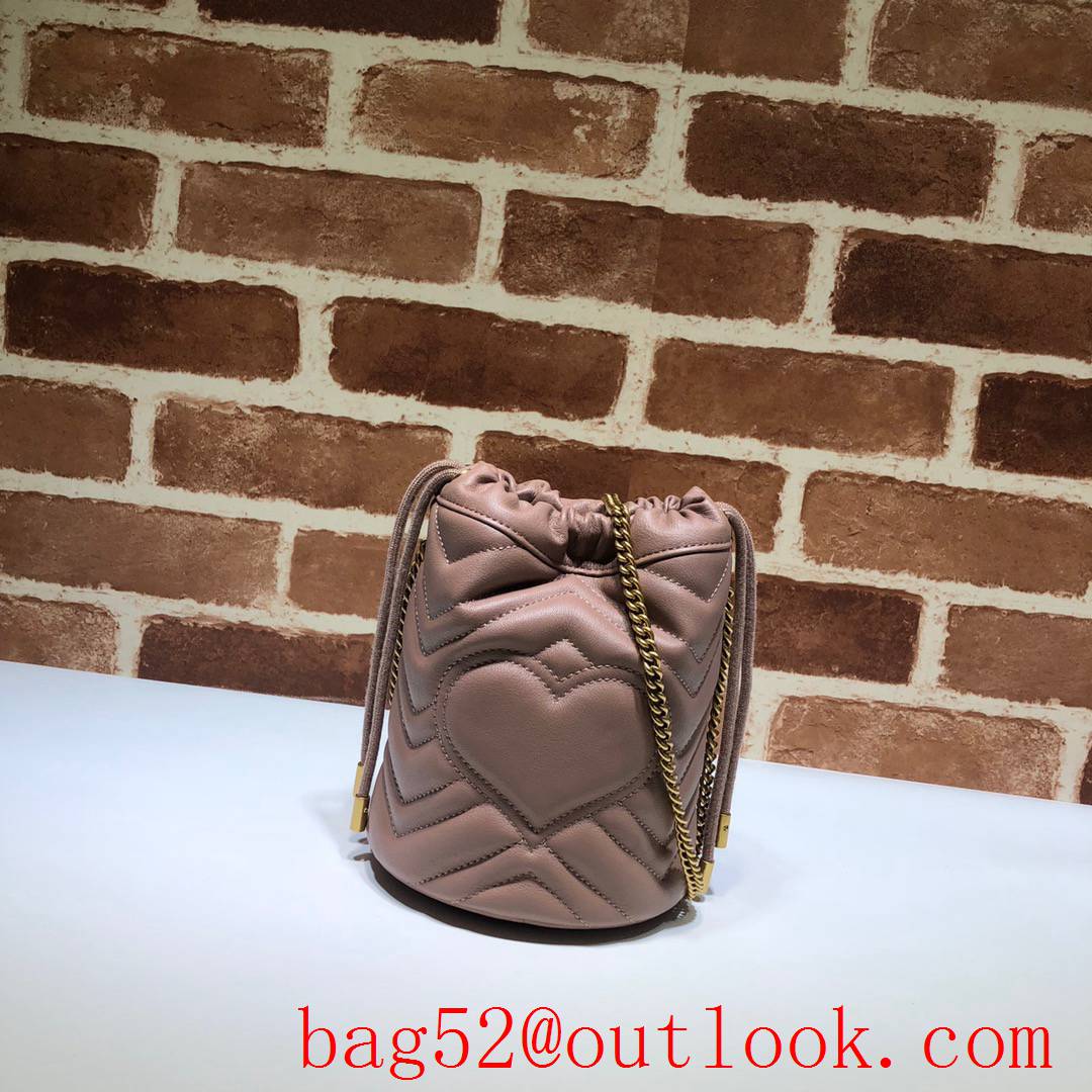 Gucci GG Marmont mini nude calfskin Bucket Bag