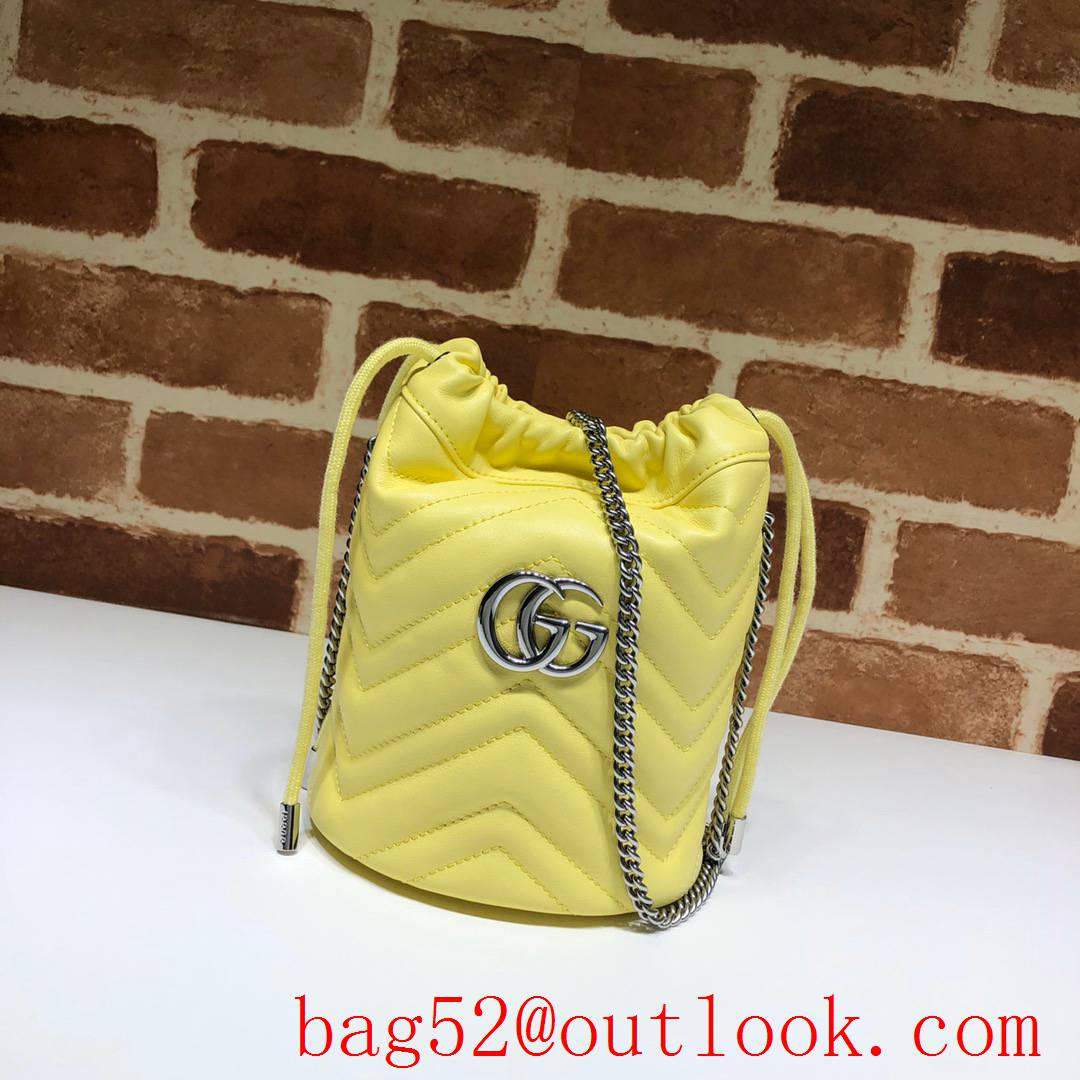 Gucci GG Marmont mini yellow calfskin Bucket Bag