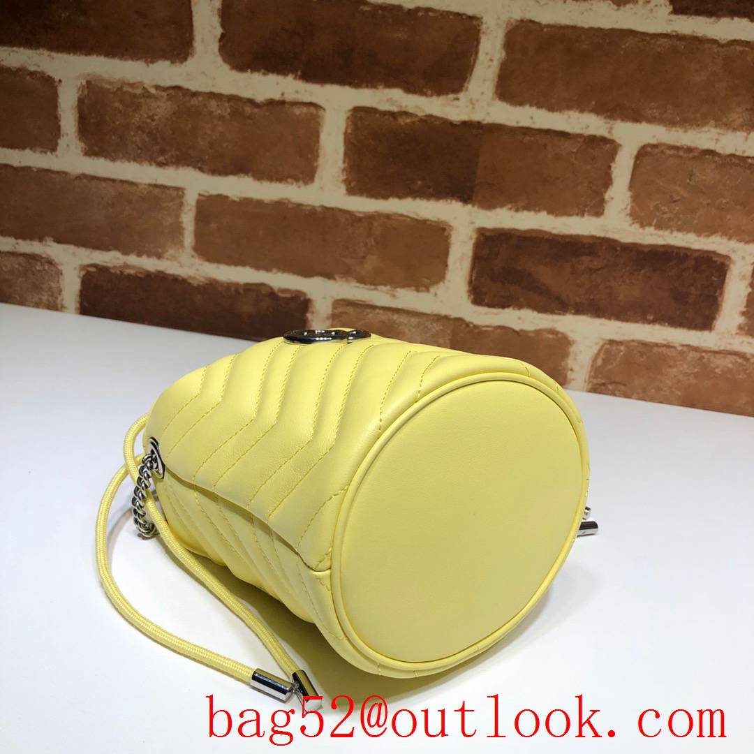 Gucci GG Marmont mini yellow calfskin Bucket Bag