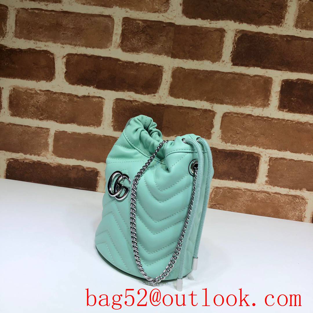 Gucci GG Marmont mini teal calfskin Bucket Bag