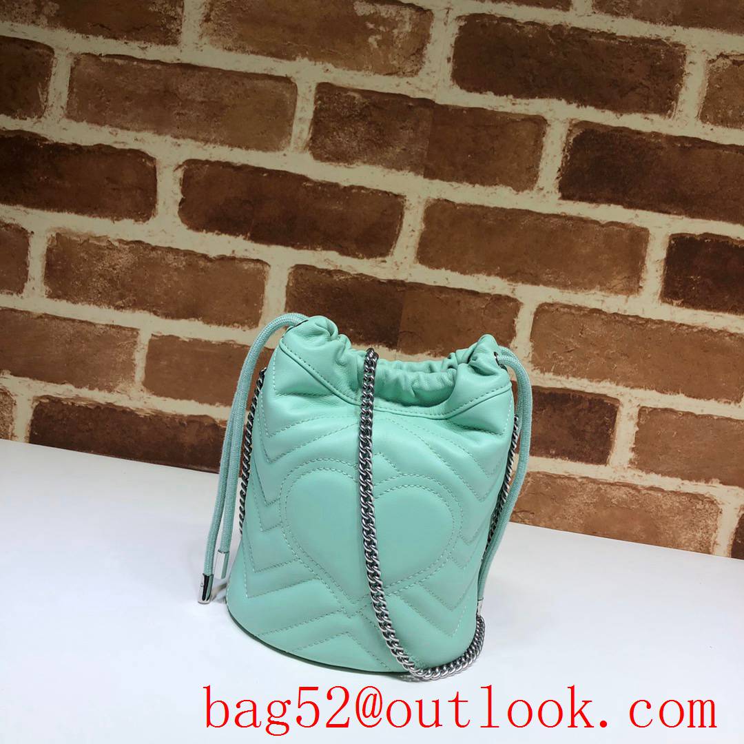 Gucci GG Marmont mini teal calfskin Bucket Bag