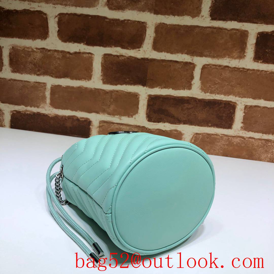 Gucci GG Marmont mini teal calfskin Bucket Bag