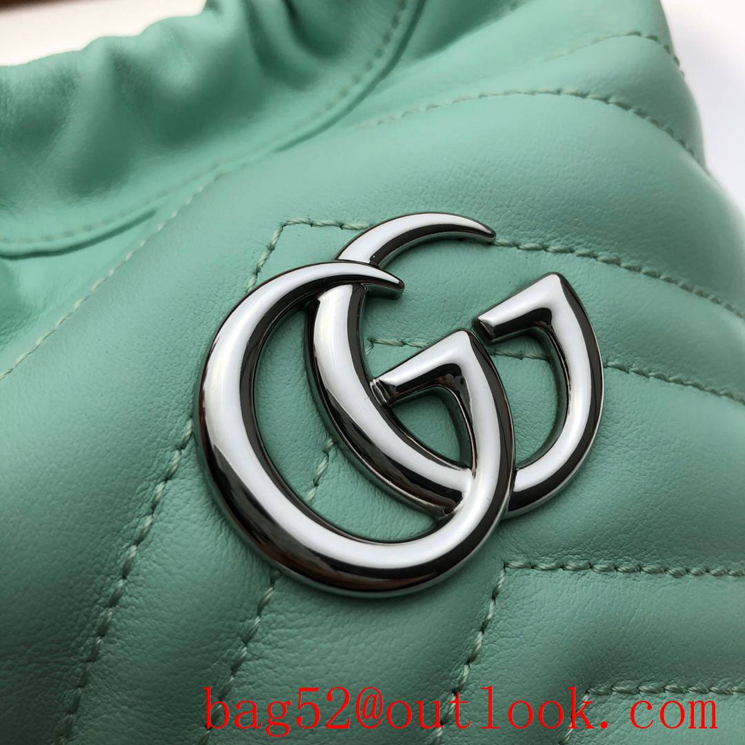 Gucci GG Marmont mini teal calfskin Bucket Bag