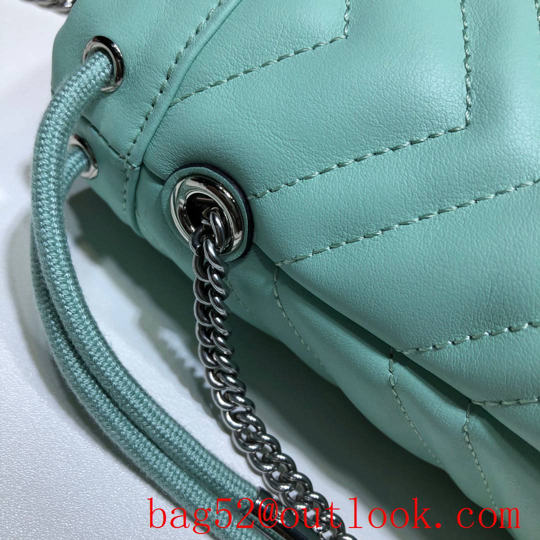 Gucci GG Marmont mini teal calfskin Bucket Bag