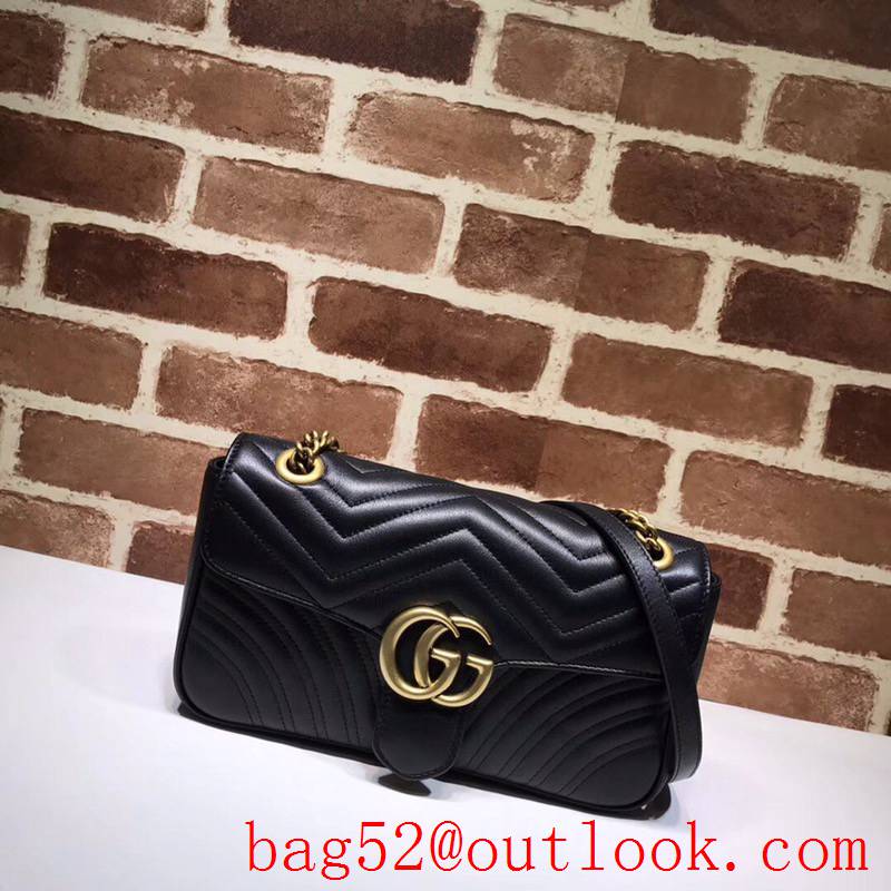 Gucci GG Marmont black calfskin chain Shoulder Bag
