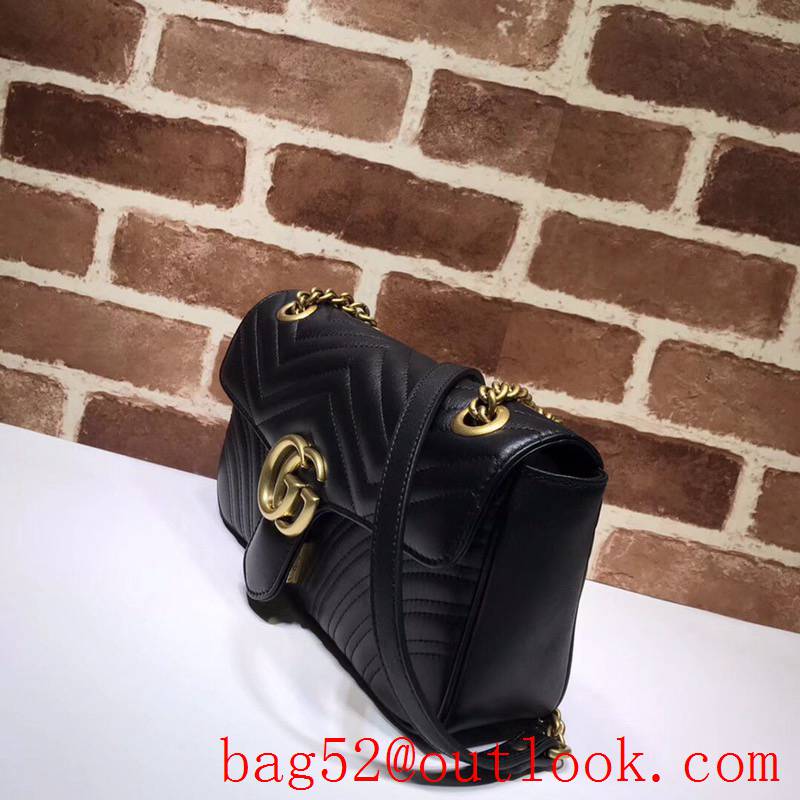 Gucci GG Marmont black calfskin chain Shoulder Bag