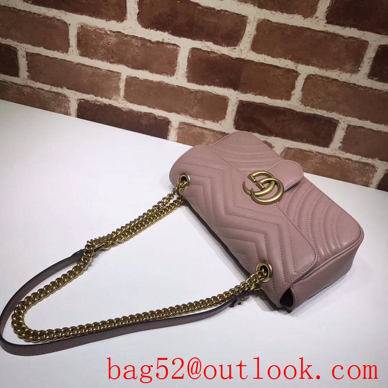 Gucci GG Marmont nude calfskin chain Shoulder Bag