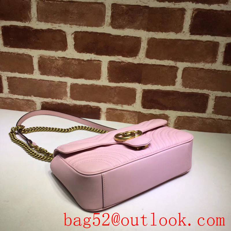 Gucci GG Marmont pink calfskin chain Shoulder Bag