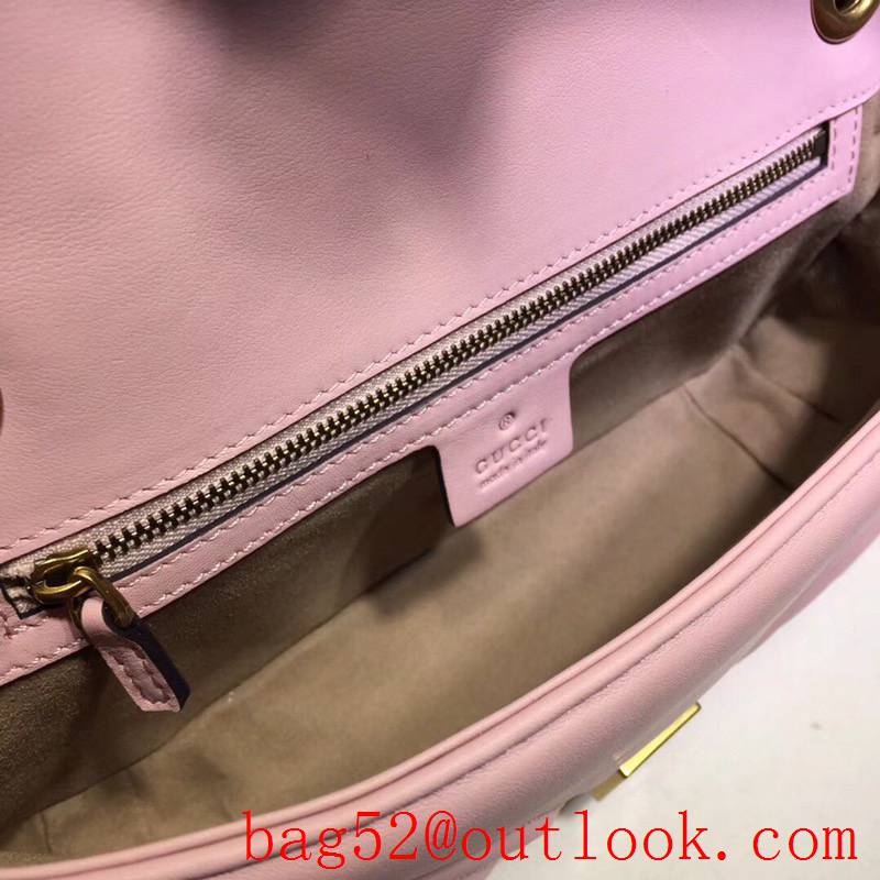 Gucci GG Marmont pink calfskin chain Shoulder Bag