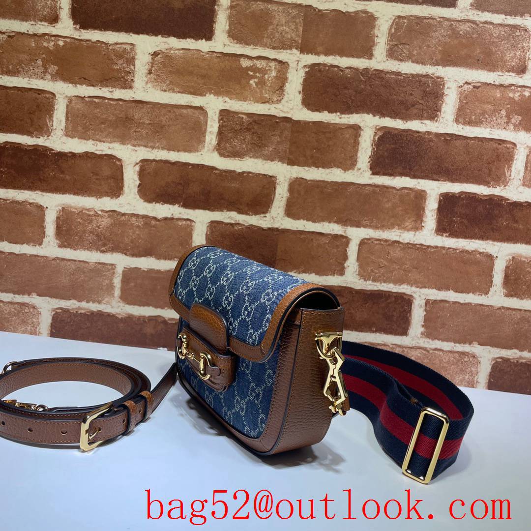 Gucci Horsebit 1955 Mini small denim Shoulder Bag 