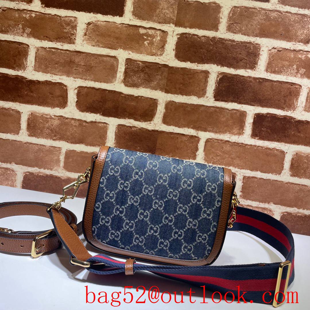 Gucci Horsebit 1955 Mini small denim Shoulder Bag 