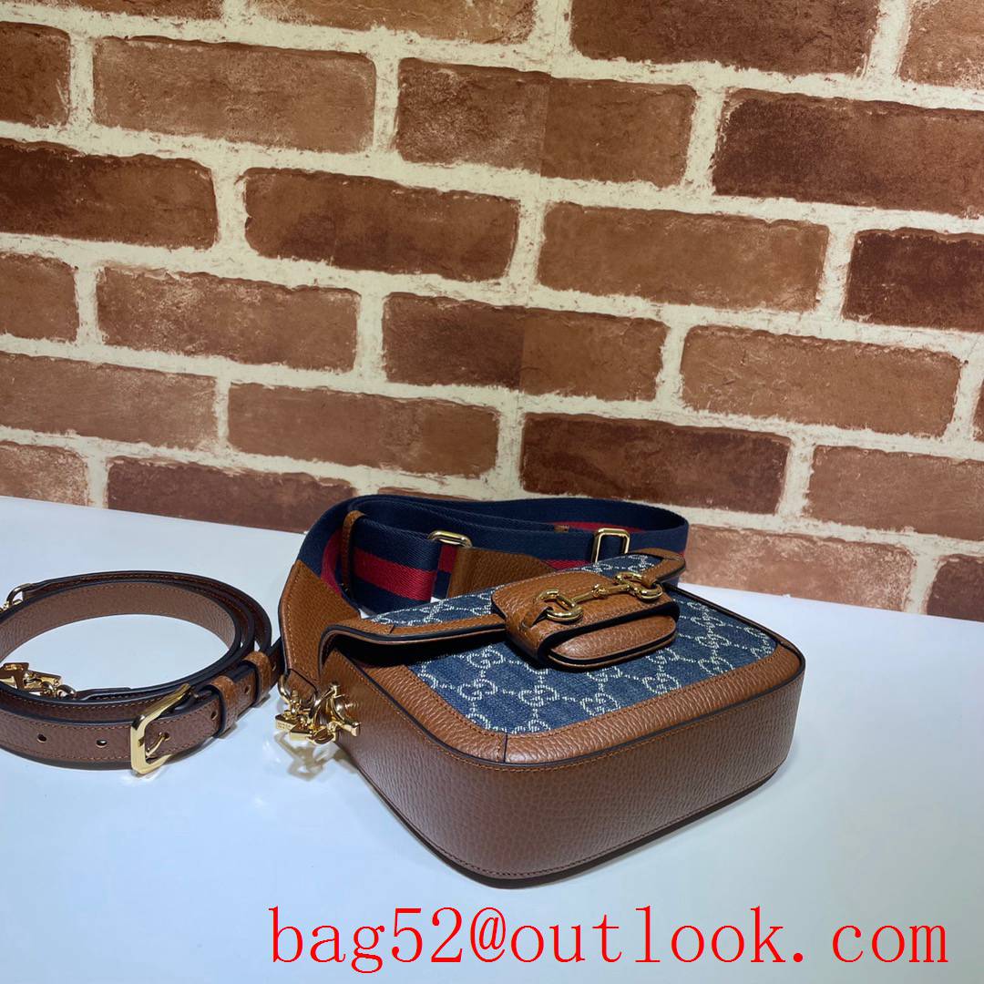 Gucci Horsebit 1955 Mini small denim Shoulder Bag 