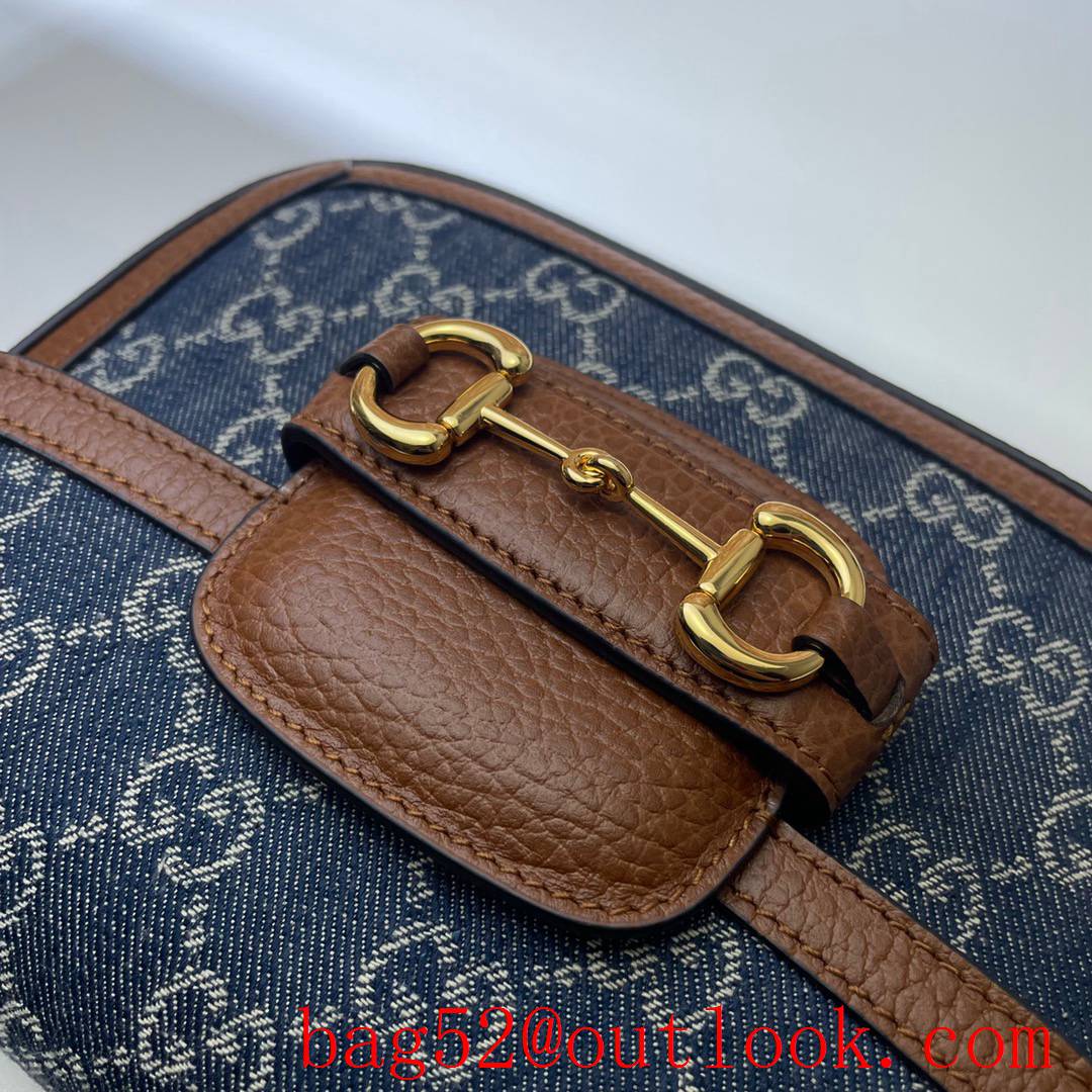 Gucci Horsebit 1955 Mini small denim Shoulder Bag 