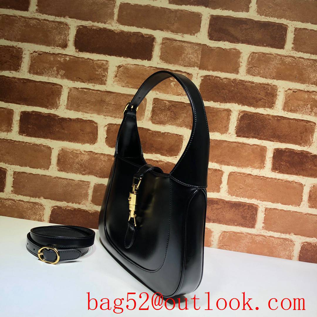 Gucci Jackie 1961 black calfskin tote shoulder bag