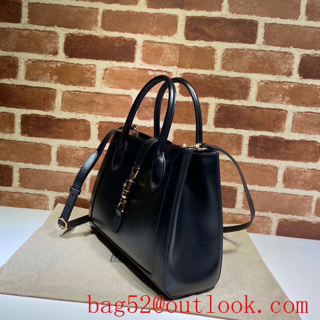 Gucci Jackie 1961 Medium black calfskin Tote shoulder Bag