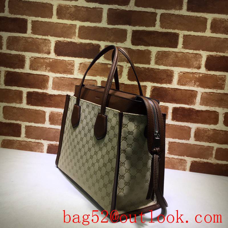 Gucci GG Canvas Classic large Coffee Tote shoulder Bag