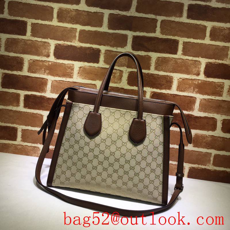 Gucci GG Canvas Classic large Coffee Tote shoulder Bag