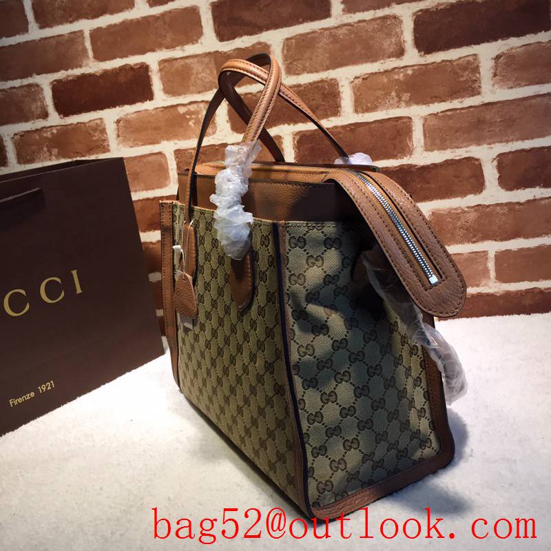 Gucci GG Canvas Classic large tan Tote shoulder Bag