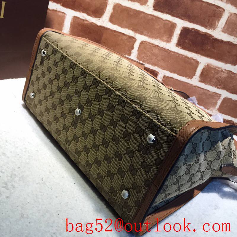 Gucci GG Canvas Classic large tan Tote shoulder Bag