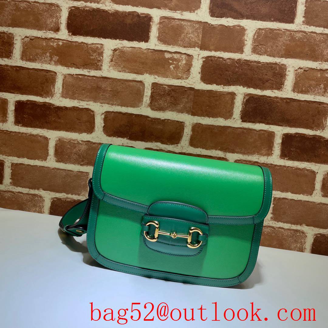 Gucci 1955 Horsebit Box green Real Leather shoulder bag