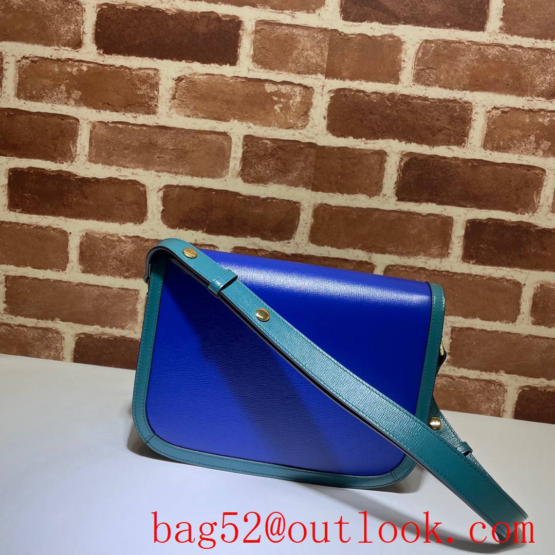 Gucci 1955 Horsebit Box blue Real Leather shoulder bag