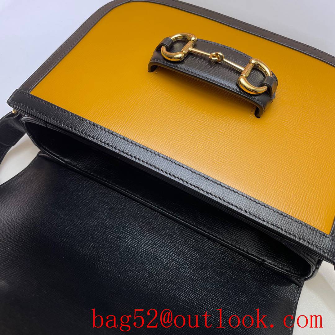 Gucci 1955 Horsebit Box tri-color Real Leather shoulder bag