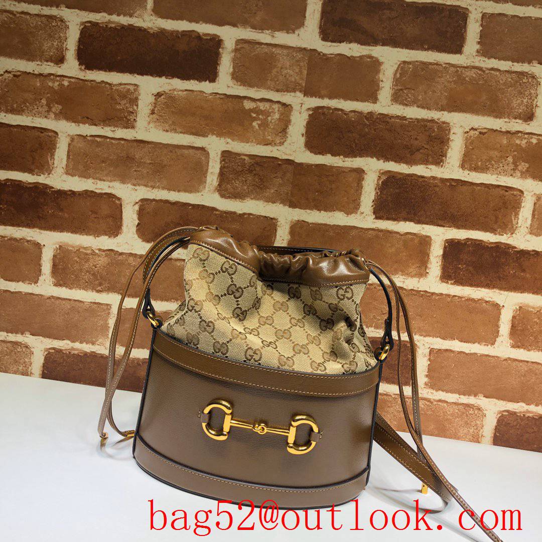 Gucci 1955 Horsebit Small brown calfskin Bucket shoulder Bag