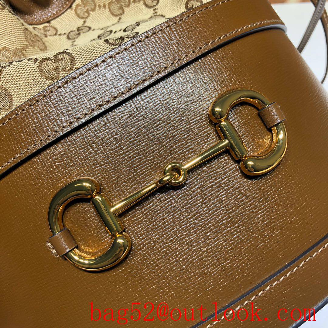 Gucci 1955 Horsebit Small brown calfskin Bucket shoulder Bag 
